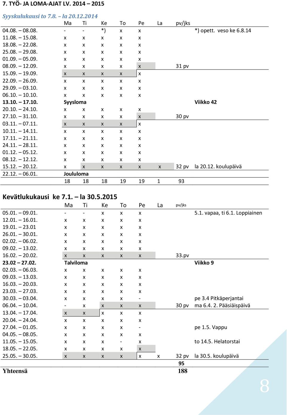 10. 24.10. x x x x x 27.10. 31.10. x x x x x 30 pv 03.11. 07.11. x x x x x 10.11. 14.11. x x x x x 17.11. 21.11. x x x x x 24.11. 28.11. x x x x x 01.12. 05.12. x x x x x 08.12. 12.12. x x x x x 15.
