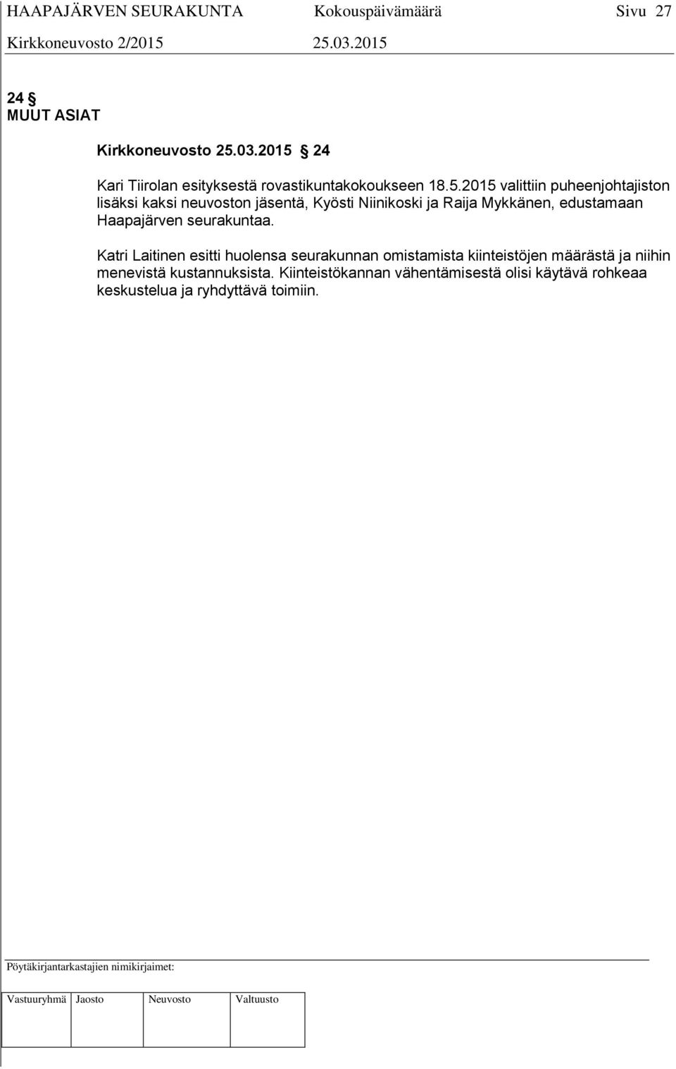 24 Kari Tiirolan esityksestä rovastikuntakokoukseen 18.5.