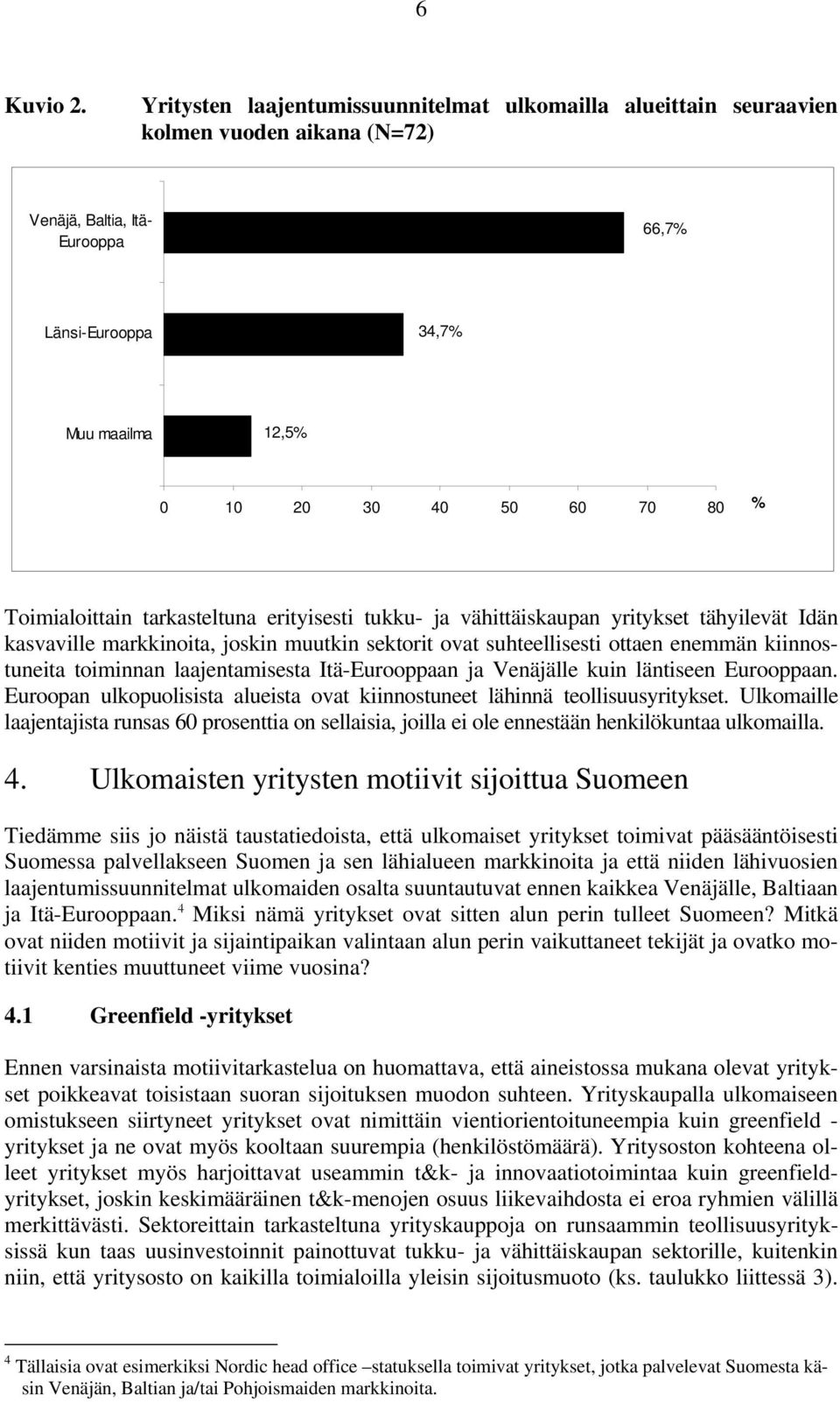 Toimialoittain tarkasteltuna erityisesti tukku- ja vähittäiskaupan yritykset tähyilevät Idän kasvaville markkinoita, joskin muutkin sektorit ovat suhteellisesti ottaen enemmän kiinnostuneita