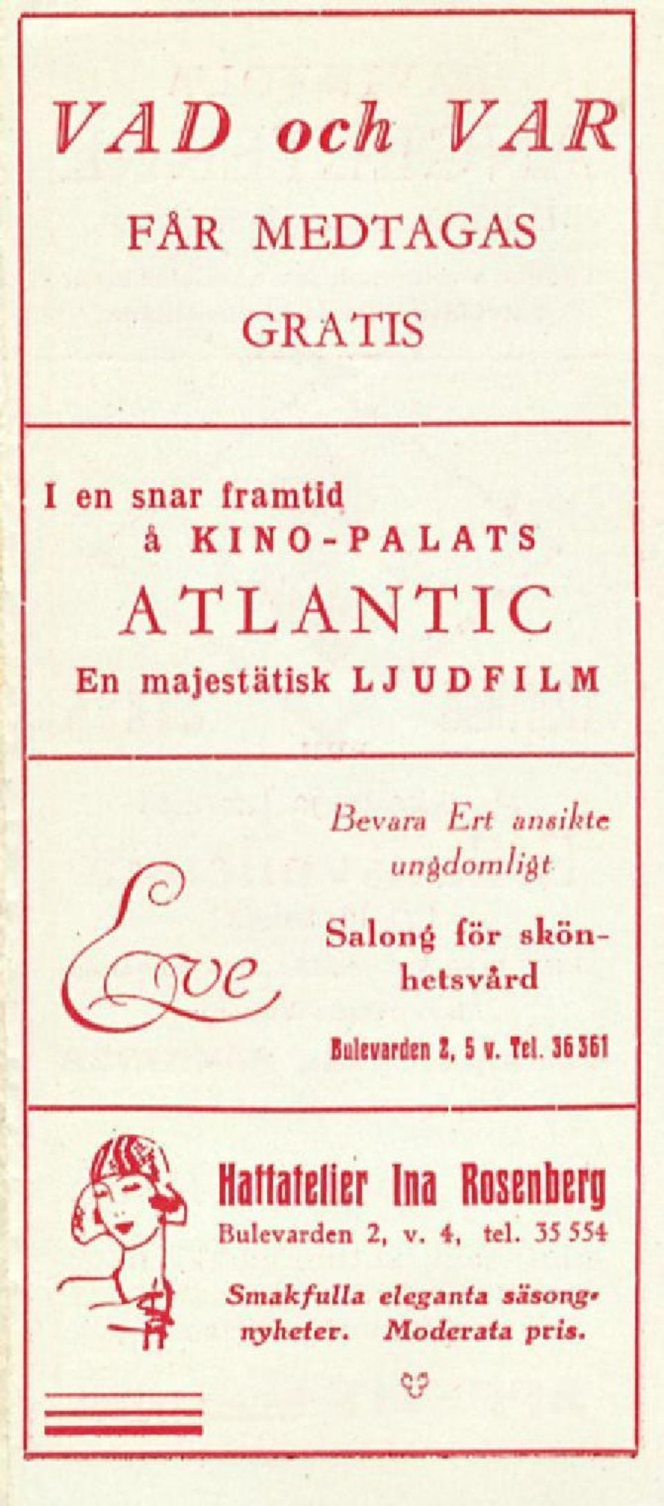 skönhetsvård BulEirarden t. 5 v. Tel.