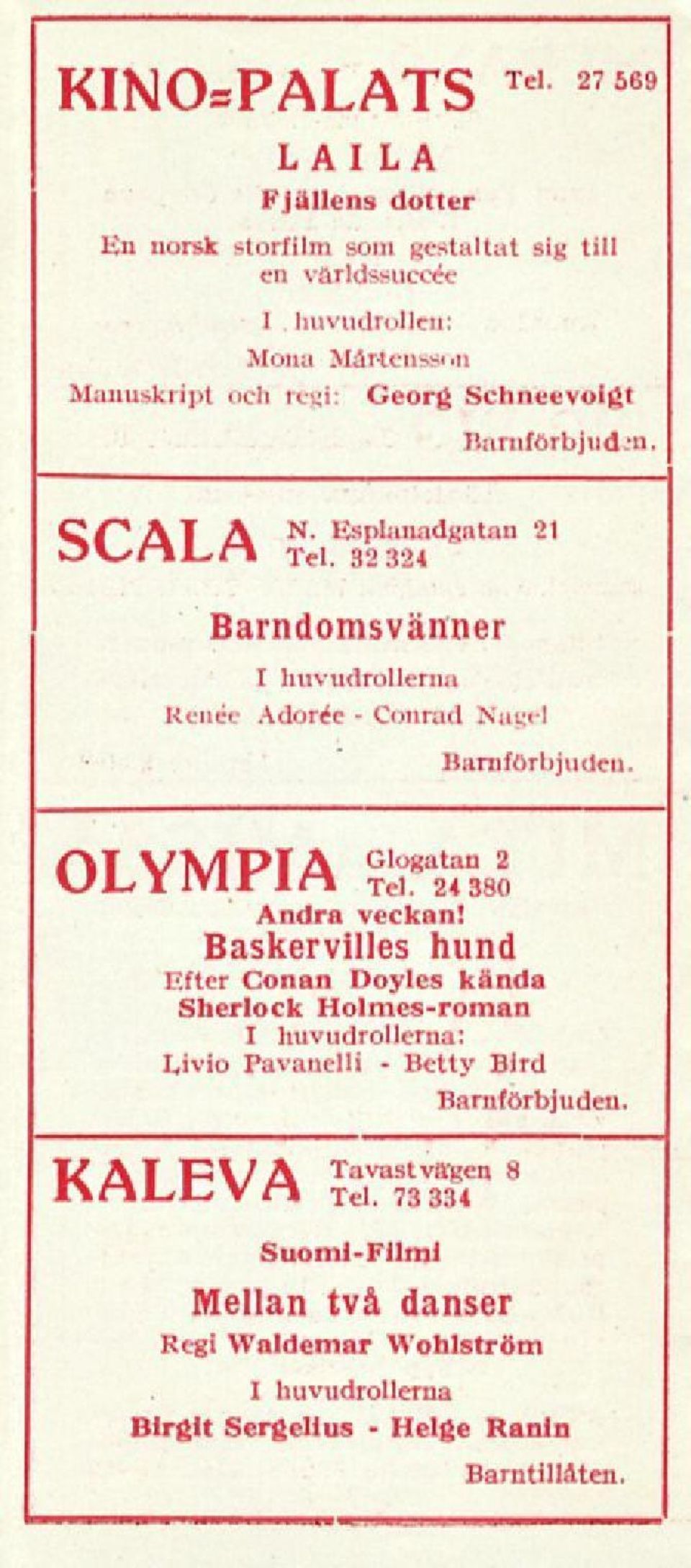 32 324 Barndomsvänner Renée Adorée I huvudrollerna Nagd Haniförbjudju Barnförbjuden, OLYMPIA?