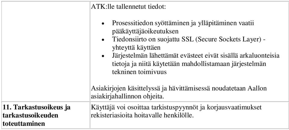 järjestelmän tekninen toimivuus 11.