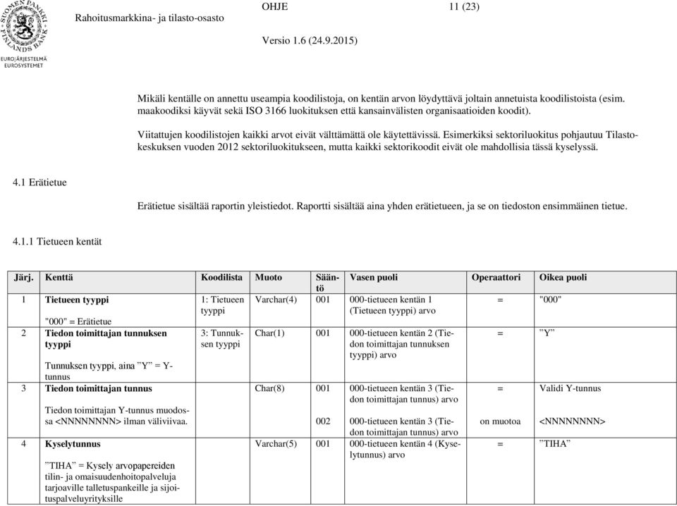 Esimerkiksi sektoriluokitus pohjautuu Tilastokeskuksen vuoden 2012 sektoriluokitukseen, mutta kaikki sektorikoodit eivät ole mahdollisia tässä kyselyssä. 4.