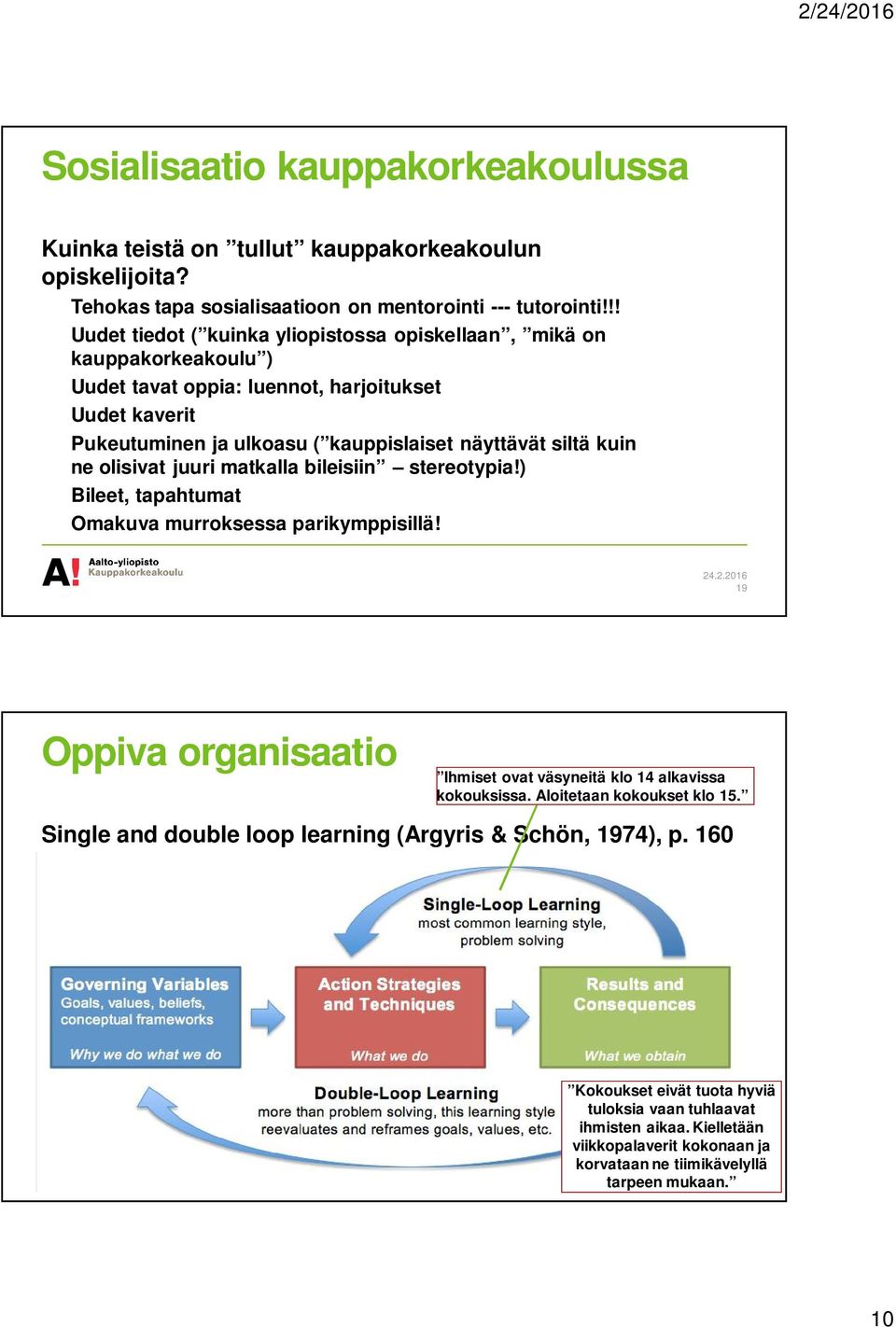 ne olisivat juuri matkalla bileisiin stereotypia!) Bileet, tapahtumat Omakuva murroksessa parikymppisillä! 19 Oppiva organisaatio Ihmiset ovat väsyneitä klo 14 alkavissa kokouksissa.