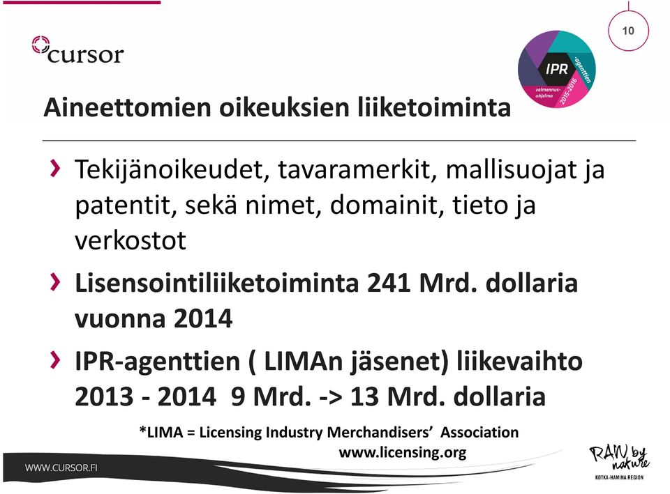 Mrd. dollaria vuonna 2014 IPR-agenttien ( LIMAn jäsenet) liikevaihto 2013-2014 9 Mrd.