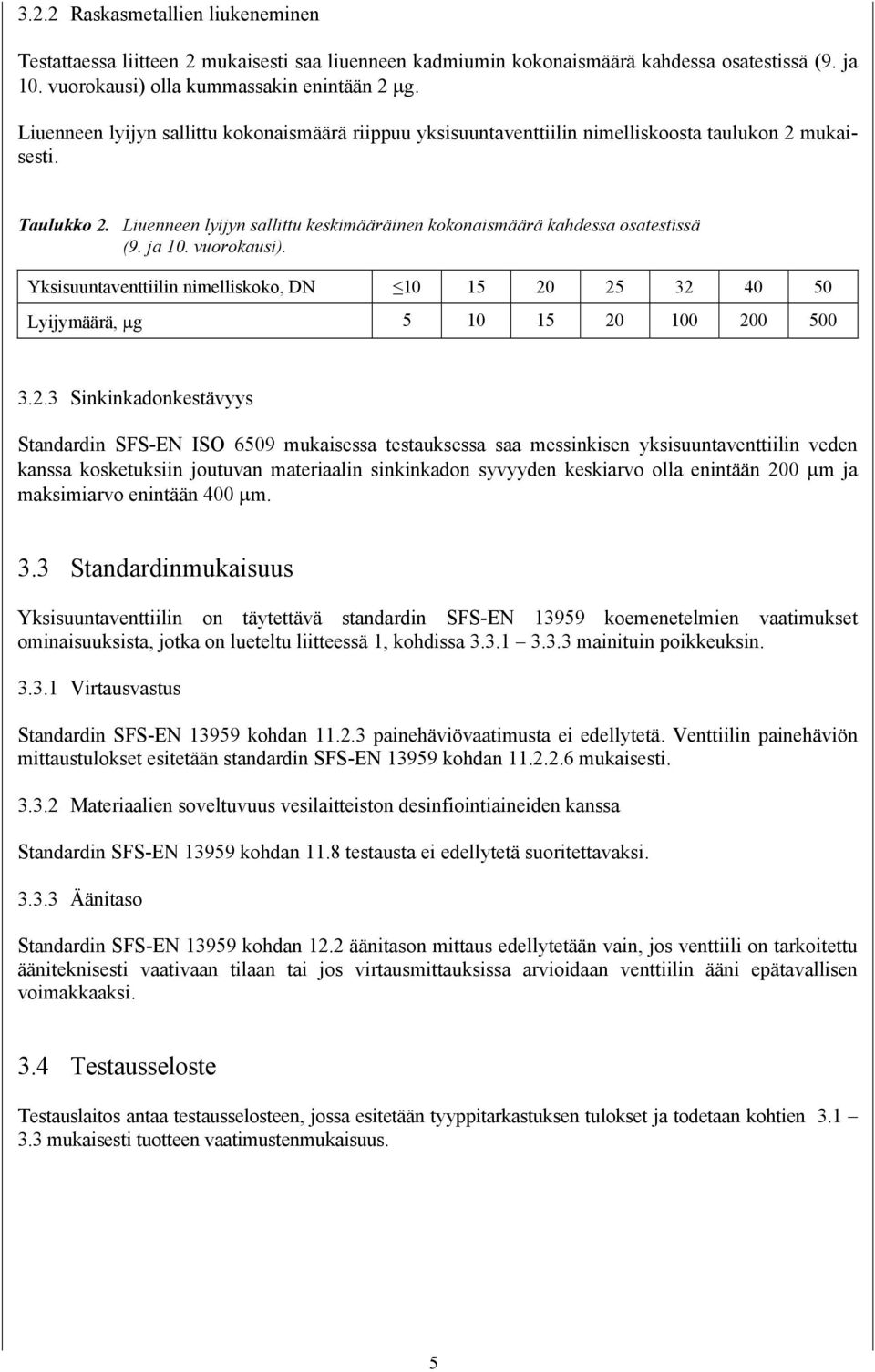 ja 10. vuorokausi). Yksisuuntaventtiilin nimelliskoko, DN 10 15 20