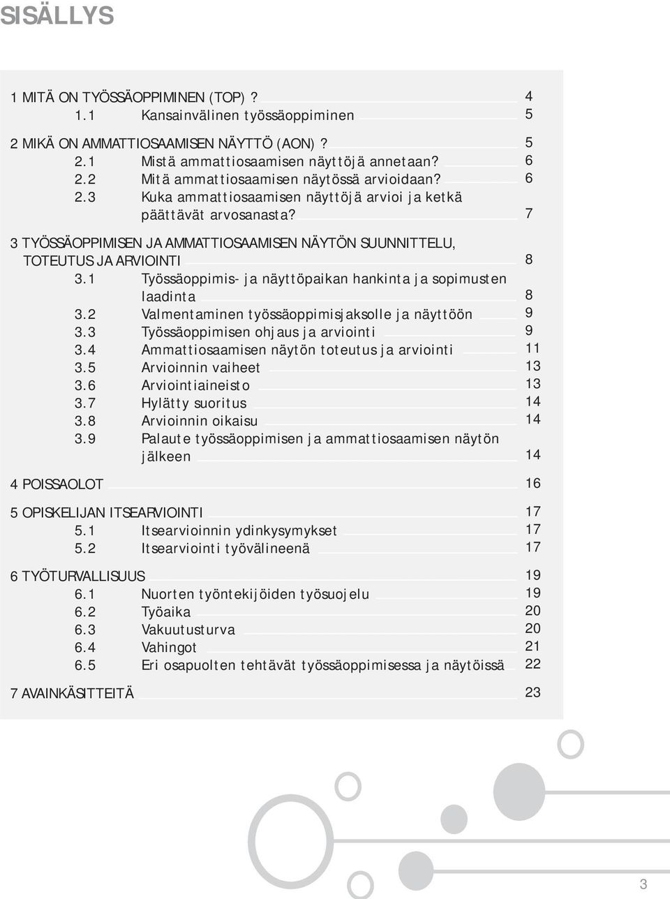 1 Työssäoppimis- ja näyttöpaikan hankinta ja sopimusten laadinta 3.2 Valmentaminen työssäoppimisjaksolle ja näyttöön 3.3 Työssäoppimisen ohjaus ja arviointi 3.
