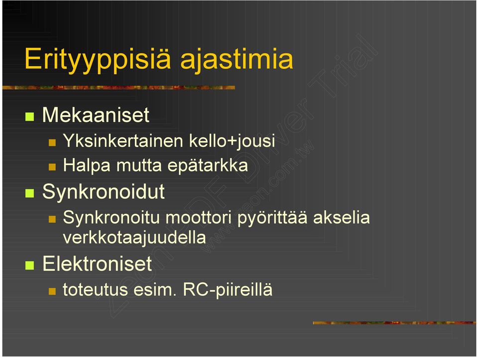 Synkronoitu moottori pyörittää akselia