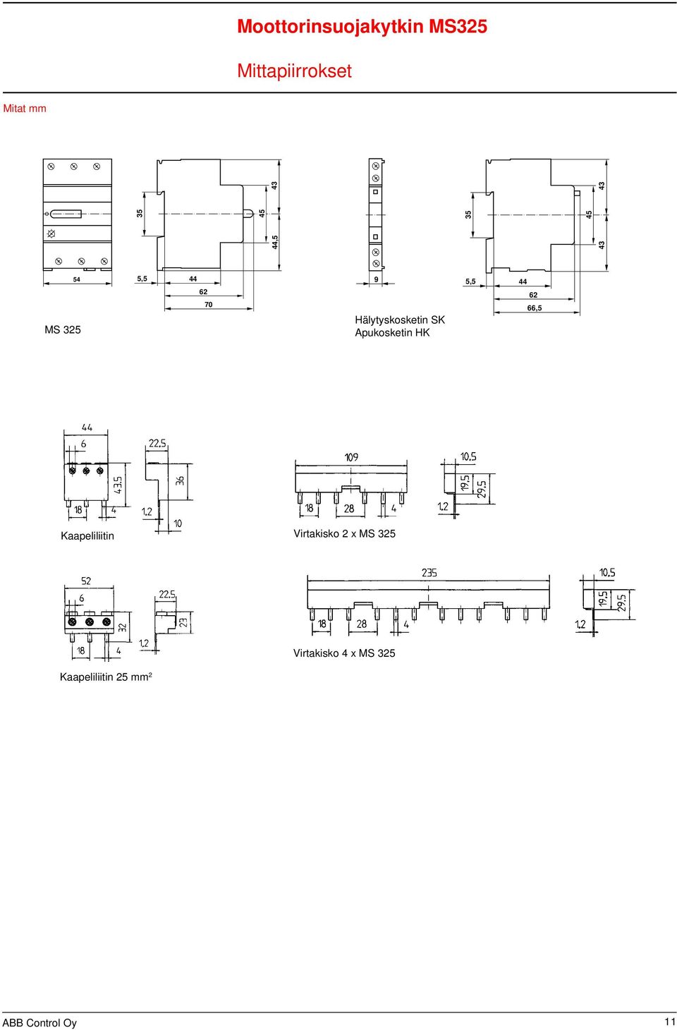 Apukosketin HK 5,5 44 62 66,5 Kaapeliliitin