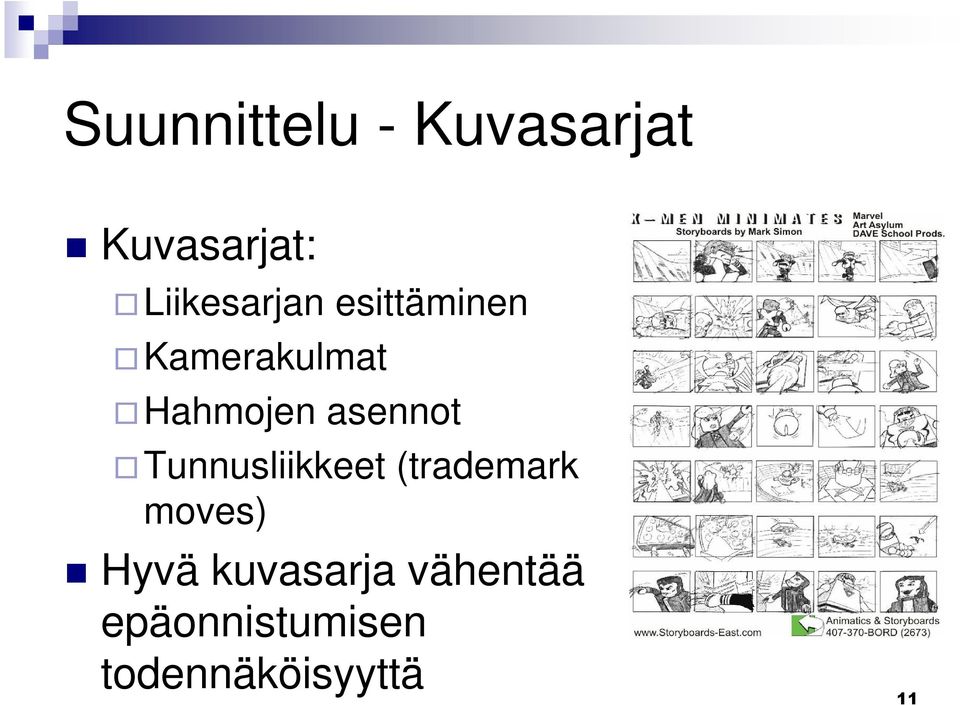 Hahmojen asennot Tunnusliikkeet (trademark