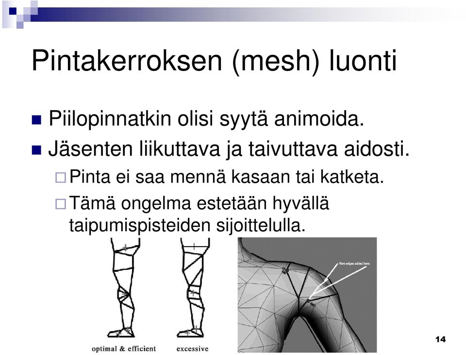 Jäsenten liikuttava ja taivuttava aidosti.