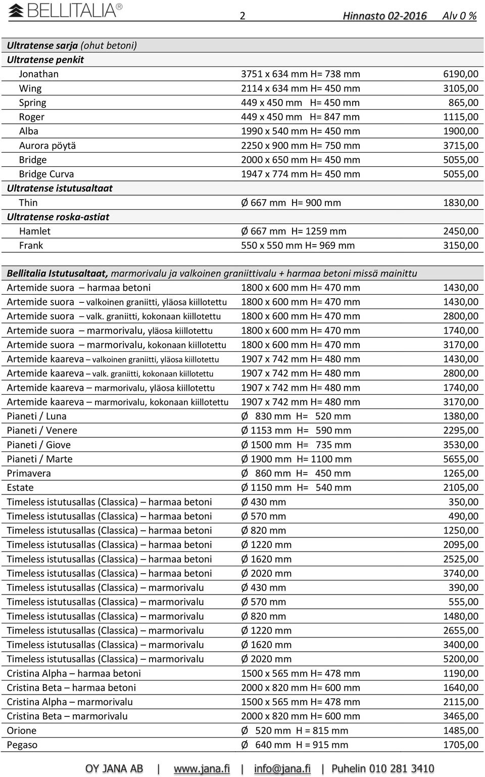 Ultratense istutusaltaat Thin Ø 667 mm H= 900 mm 1830,00 Ultratense roska-astiat Hamlet Ø 667 mm H= 1259 mm 2450,00 Frank 550 x 550 mm H= 969 mm 3150,00 Bellitalia Istutusaltaat, marmorivalu ja