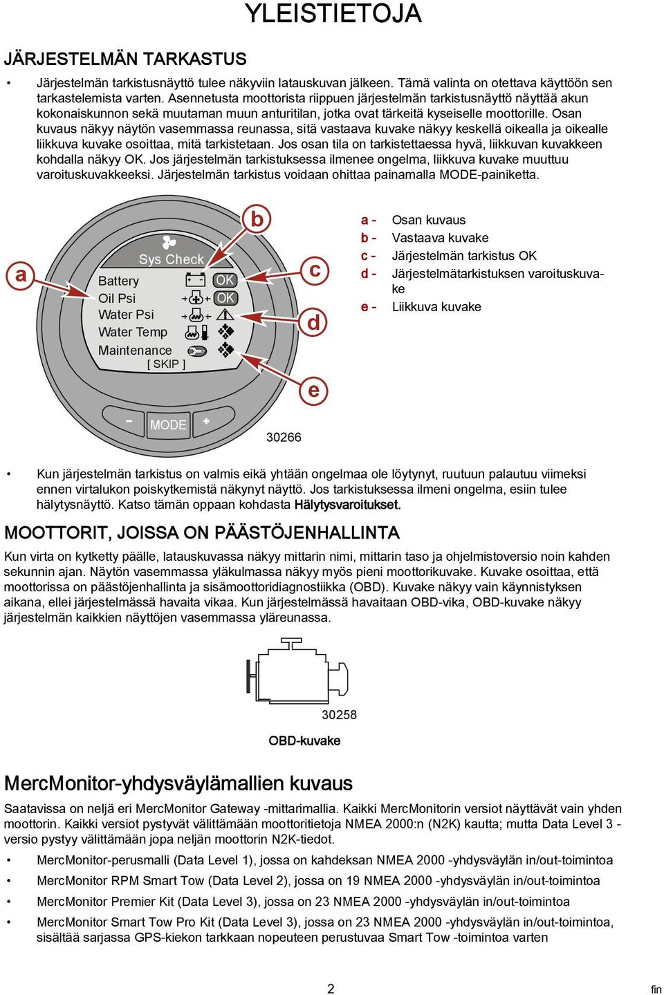 Osan kuvaus näkyy näytön vasemmassa reunassa, sitä vastaava kuvake näkyy keskellä oikealla ja oikealle liikkuva kuvake osoittaa, mitä tarkistetaan.