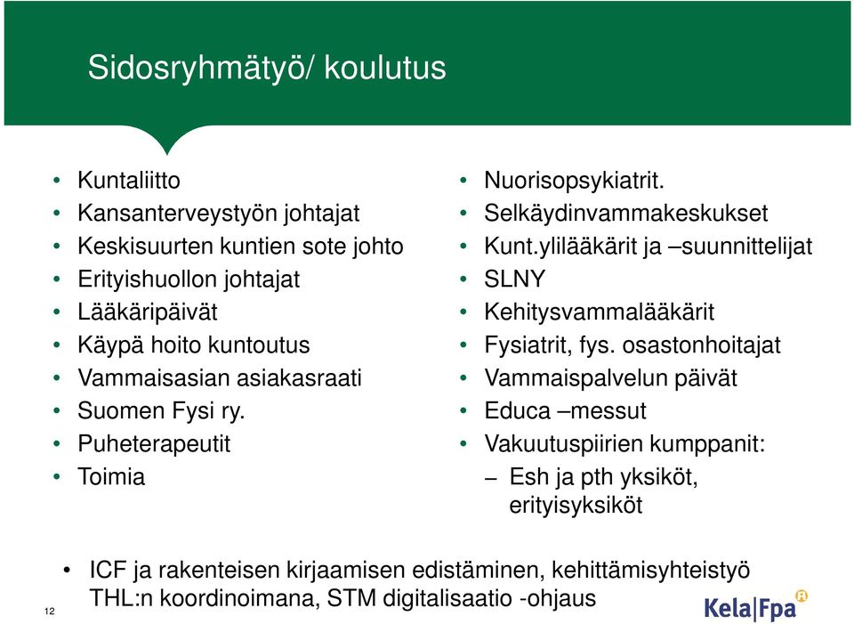 ylilääkärit ja suunnittelijat SLNY Kehitysvammalääkärit Fysiatrit, fys.