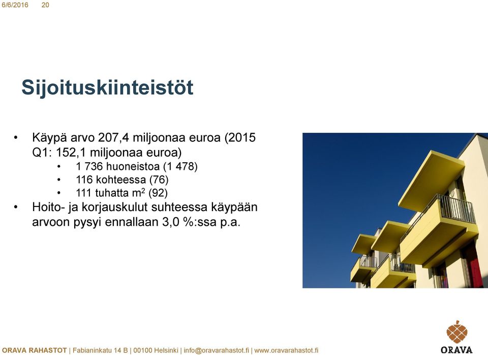 478) 116 kohteessa (76) 111 tuhatta m 2 (92) Hoito- ja