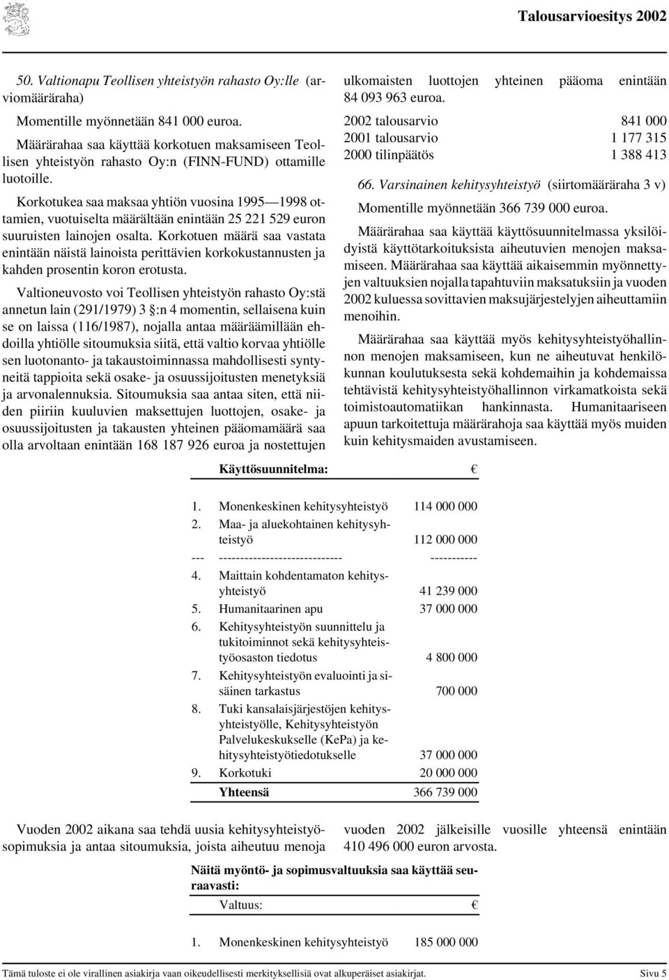 Korkotukea saa maksaa yhtiön vuosina 1995 1998 ottamien, vuotuiselta määrältään enintään 25 221 529 euron suuruisten lainojen osalta.