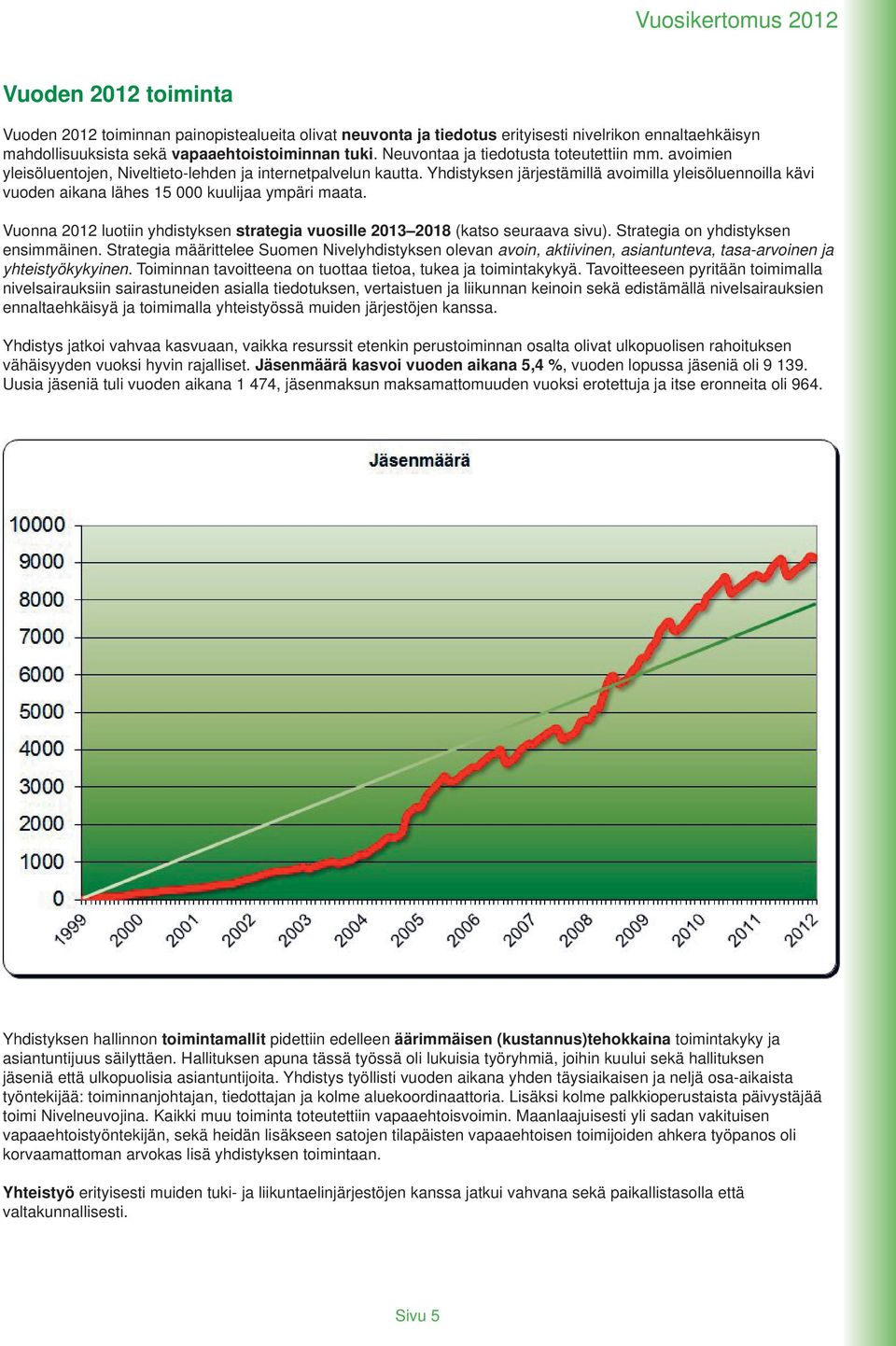 Yhdistyksen järjestämillä avoimilla yleisöluennoilla kävi vuoden aikana lähes 15 000 kuulijaa ympäri maata. Vuonna 2012 luotiin yhdistyksen strategia vuosille 2013 2018 (katso seuraava sivu).