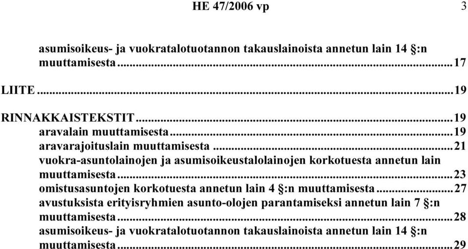 ..21 vuokra-asuntolainojen ja asumisoikeustalolainojen korkotuesta annetun lain muuttamisesta.