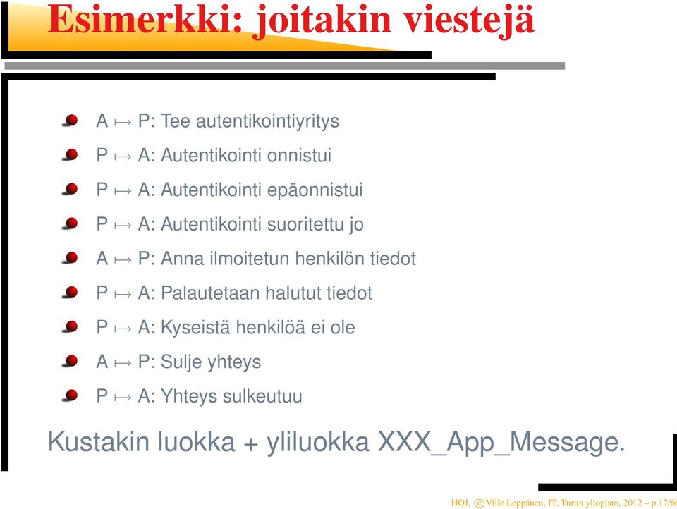 A: Palautetaan halutut tiedot P A: Kyseistä henkilöä ei ole A P: Sulje yhteys P A: Yhteys