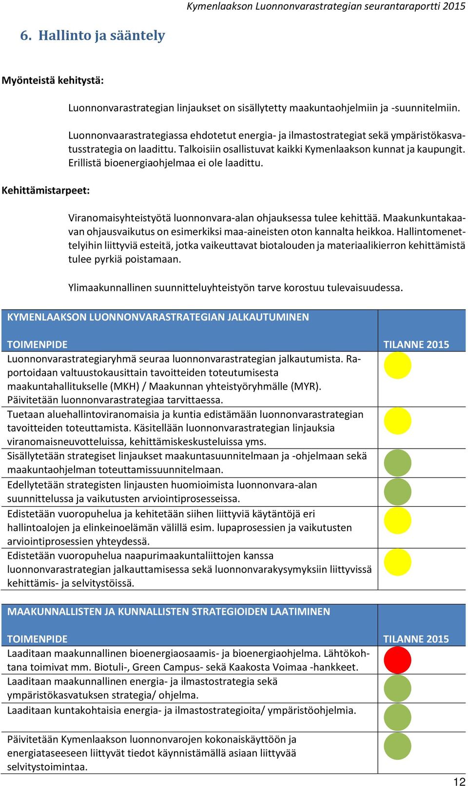 Erillistä bioenergiaohjelmaa ei ole laadittu. Viranomaisyhteistyötä luonnonvara-alan ohjauksessa tulee kehittää. Maakunkuntakaavan ohjausvaikutus on esimerkiksi maa-aineisten oton kannalta heikkoa.