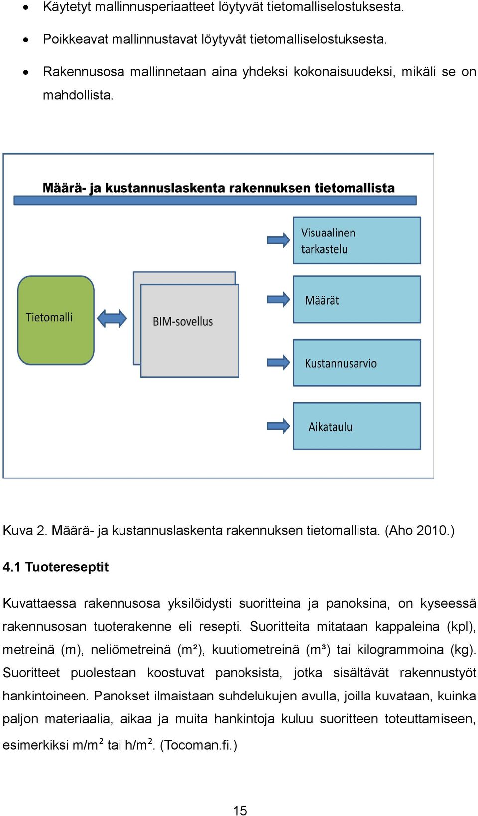 1 Tuotereseptit Kuvattaessa rakennusosa yksilöidysti suoritteina ja panoksina, on kyseessä rakennusosan tuoterakenne eli resepti.