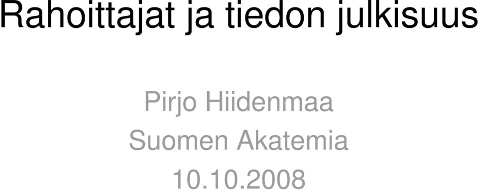 Pirjo Hiidenmaa