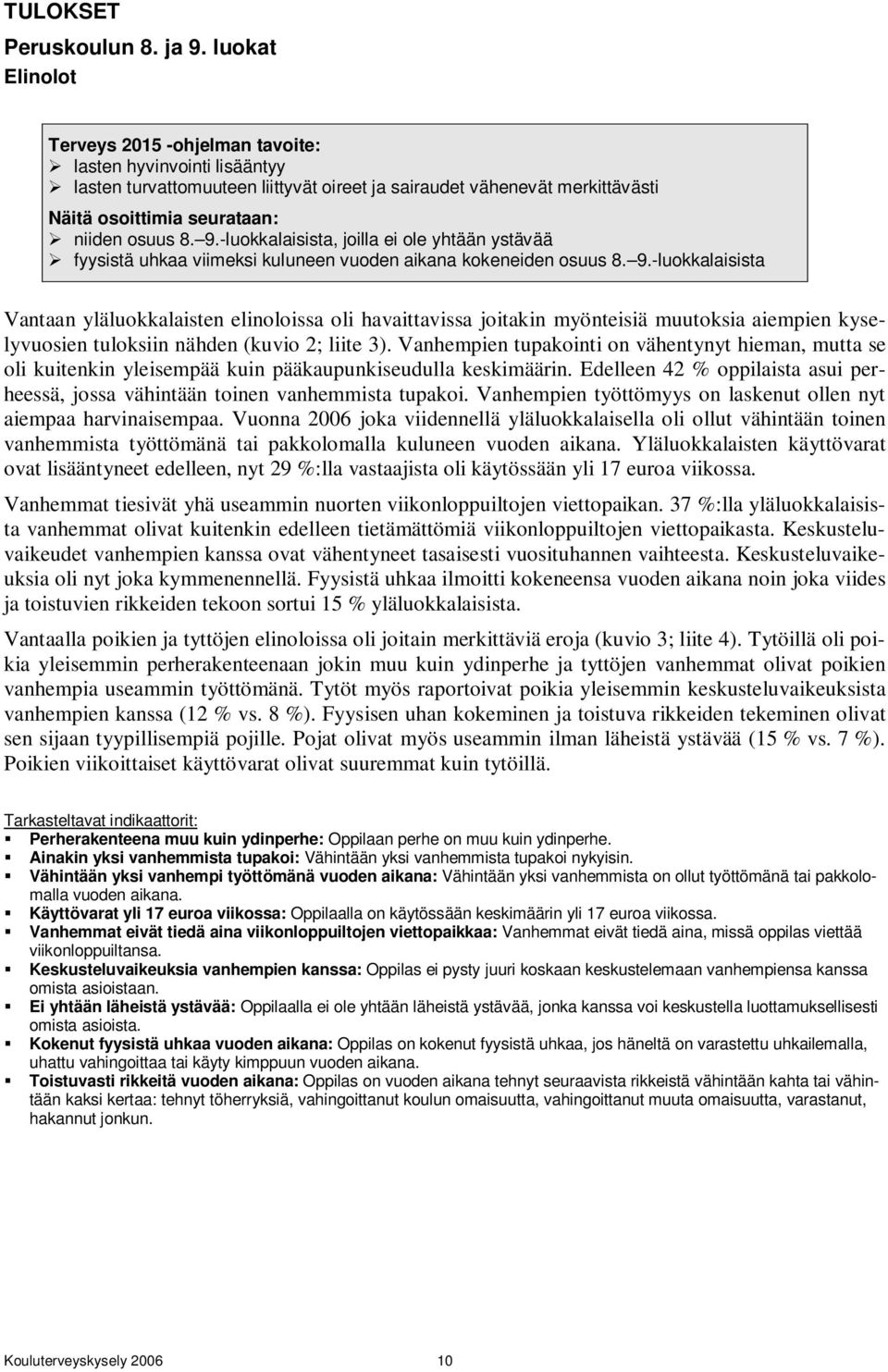 -luokkalaisista, joilla ei ole yhtään ystävää fyysistä uhkaa viimeksi kuluneen vuoden aikana kokeneiden osuus 8. 9.