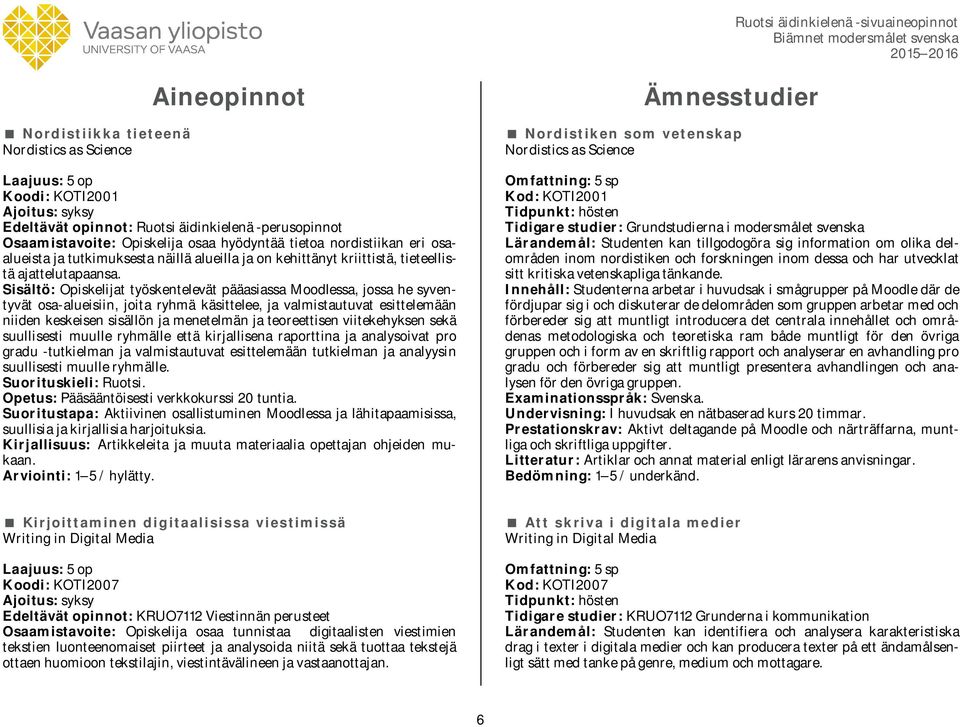Sisältö: Opiskelijat työskentelevät pääasiassa Moodlessa, jossa he syventyvät osa-alueisiin, joita ryhmä käsittelee, ja valmistautuvat esittelemään niiden keskeisen sisällön ja menetelmän ja