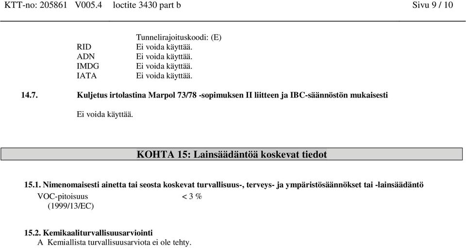 koskevat tiedot 15