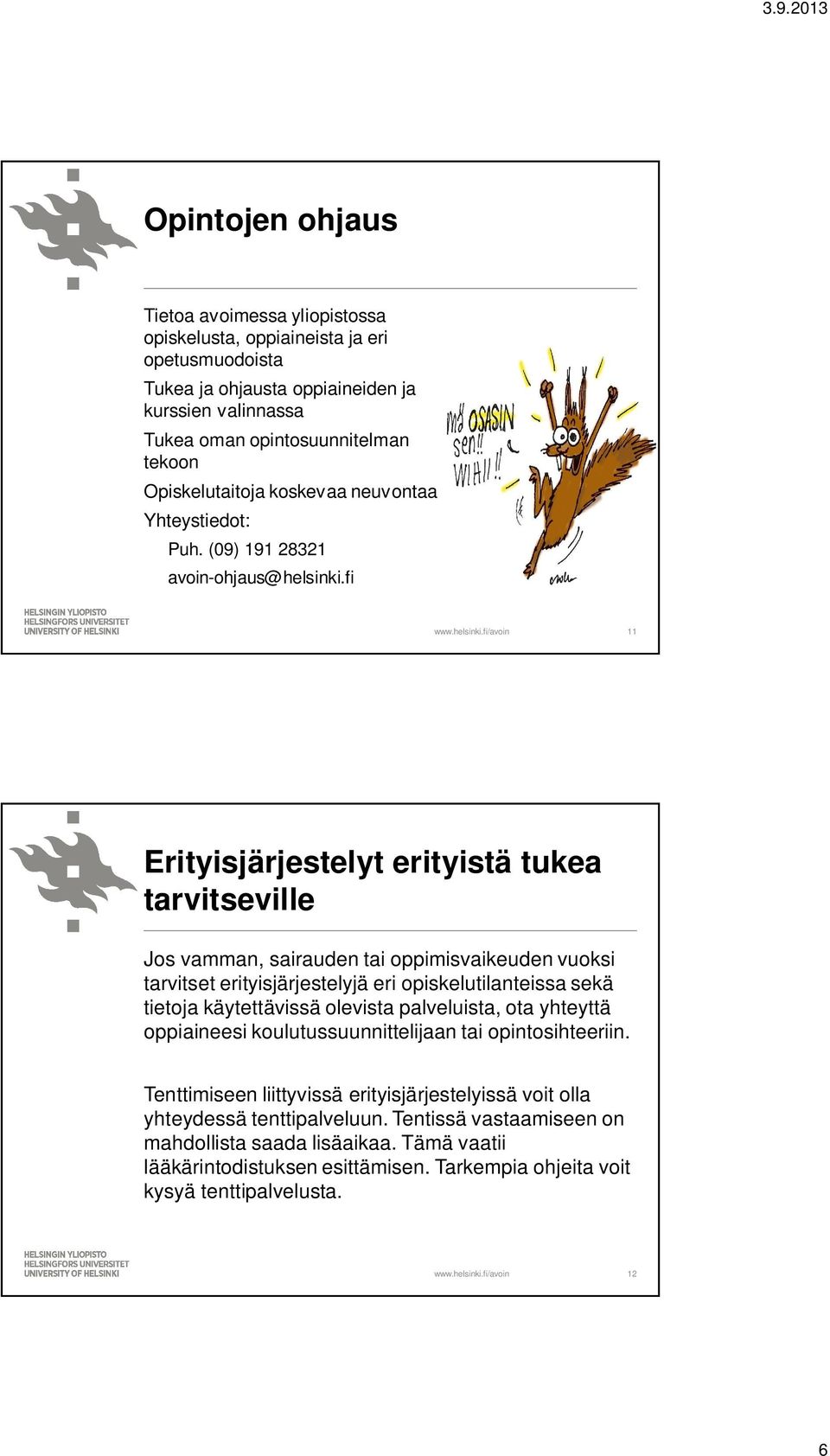 fi 11 Erityisjärjestelyt erityistä tukea tarvitseville Jos vamman, sairauden tai oppimisvaikeuden vuoksi tarvitset erityisjärjestelyjä eri opiskelutilanteissa sekä tietoja käytettävissä olevista