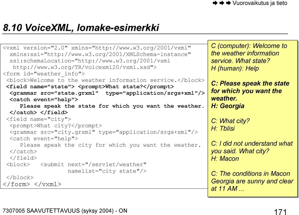 grxml" type="application/srgs+xml"/> <catch event="help"> Please speak the state for which you want the weather. </catch> </field> <field name="city"> <prompt>what city?</prompt> <grammar src="city.