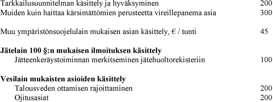 45 Jätelain 100 :n mukaisen ilmoituksen käsittely Jätteenkeräystoiminnan merkitseminen