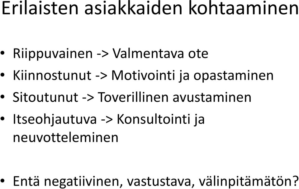 Sitoutunut > Toverillinen avustaminen Itseohjautuva >
