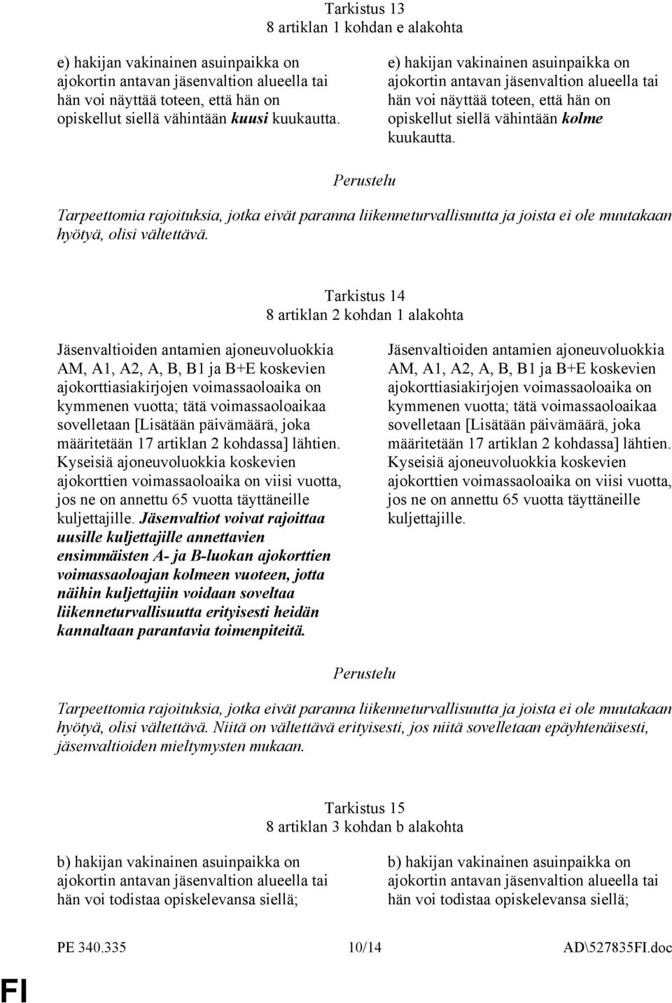 Tarpeettomia rajoituksia, jotka eivät paranna liikenneturvallisuutta ja joista ei ole muutakaan hyötyä, olisi vältettävä.