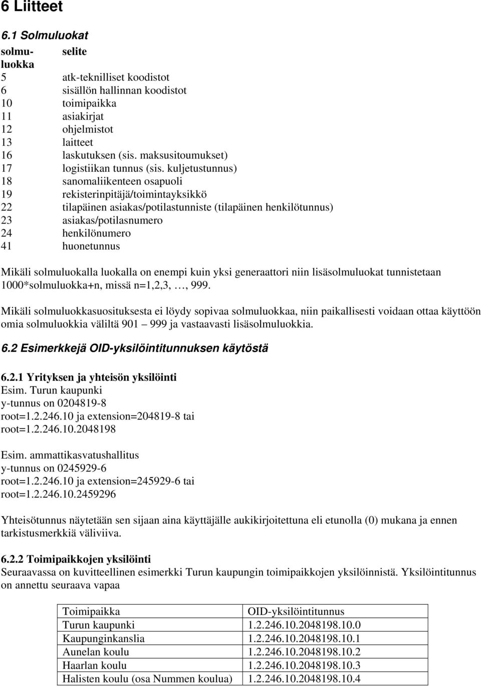 kuljetustunnus) 18 sanomaliikenteen osapuoli 19 rekisterinpitäjä/toimintayksikkö 22 tilapäinen asiakas/potilastunniste (tilapäinen henkilötunnus) 23 asiakas/potilasnumero 24 henkilönumero 41