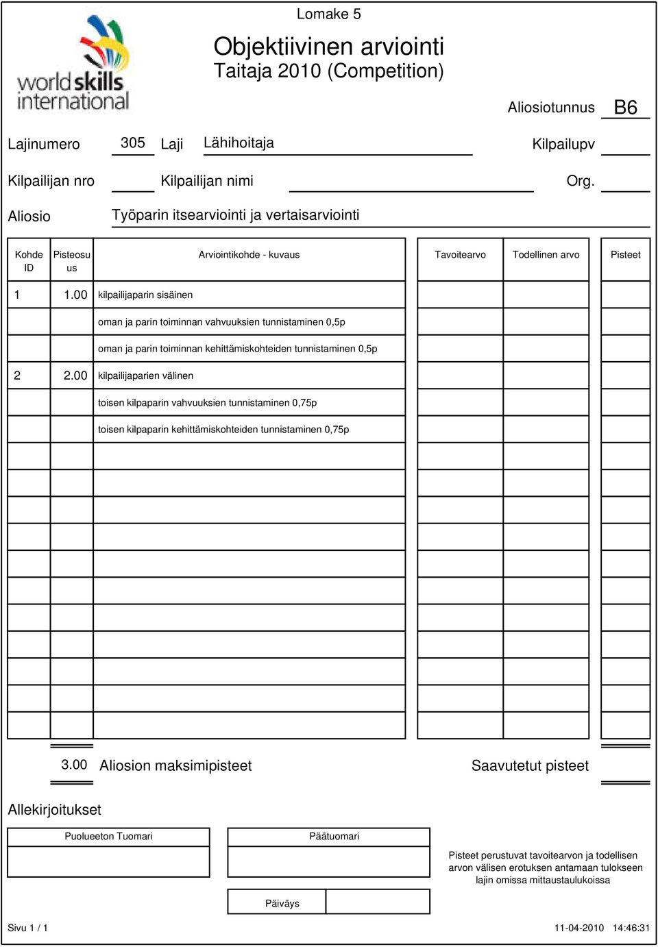 toiminnan kehittämiskohteiden tunnistaminen 0,5p 2 2.