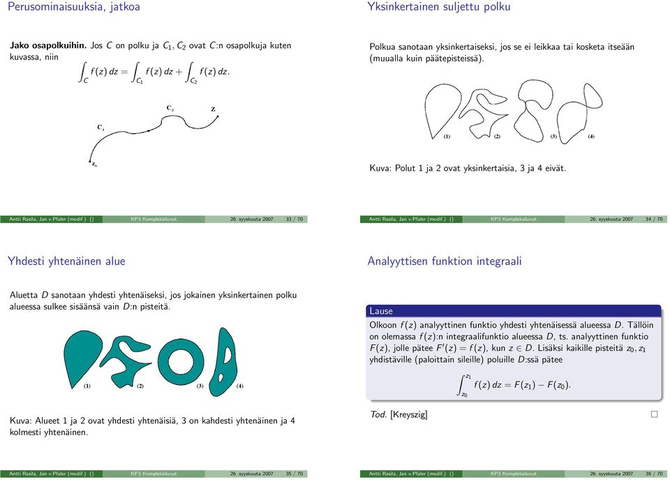 syyskuut 27 33 / 7 Antti Rsil, Jn v.pfler (modif.) () KP3 Kompleksiluvut 26.