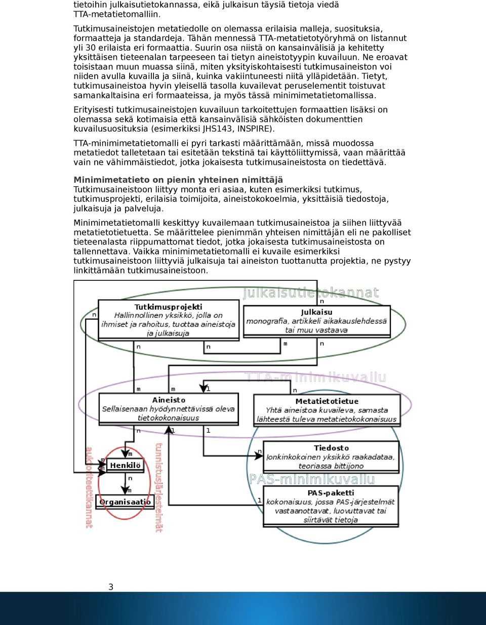 Suurin osa niistä on kansainvälisiä ja kehitetty yksittäisen tieteenalan tarpeeseen tai tietyn aineistotyypin kuvailuun.