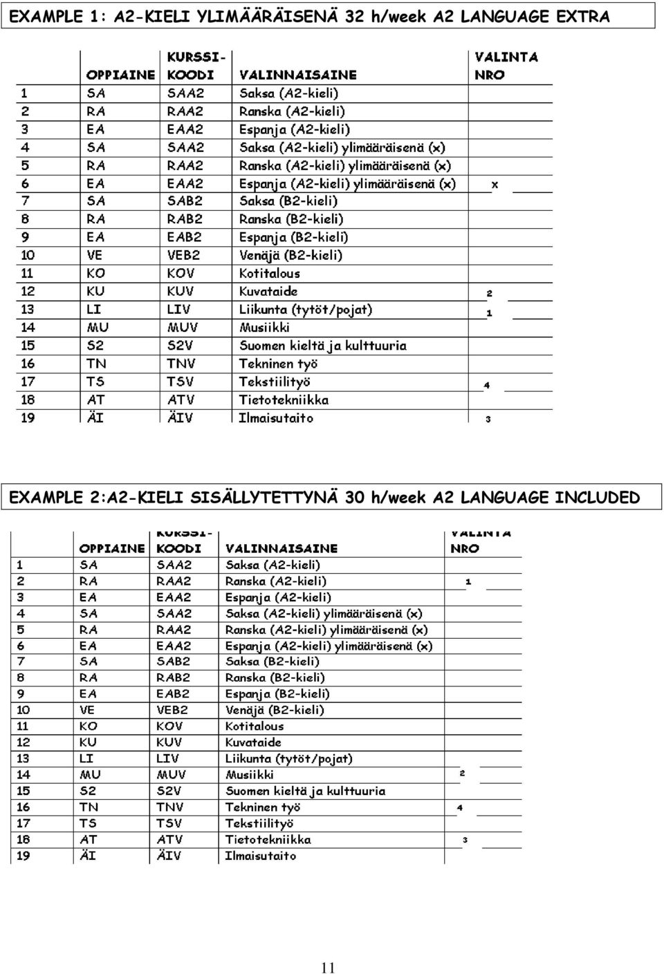 LANGUAGE EXTRA EXAMPLE