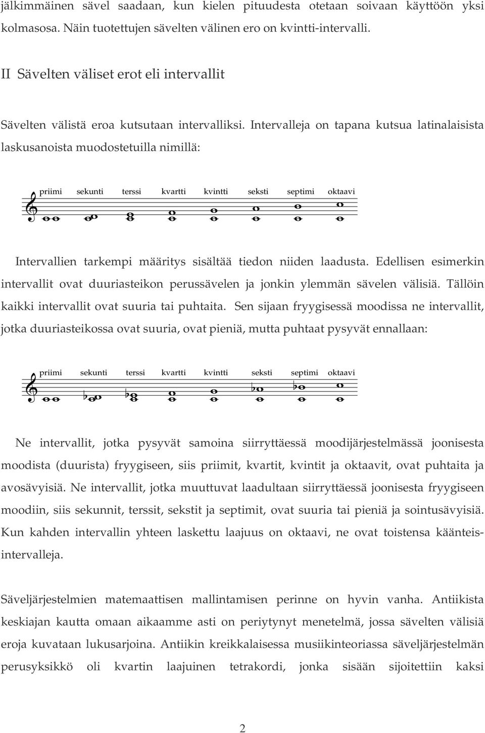 Intervalleja on tapana kutsua latinalaisista laskusanoista muodostetuilla nimillä: [Title] [Composer] priimi sekunti terssi kvartti kvintti seksti septimi oktaavi Intervallien tarkempi määritys