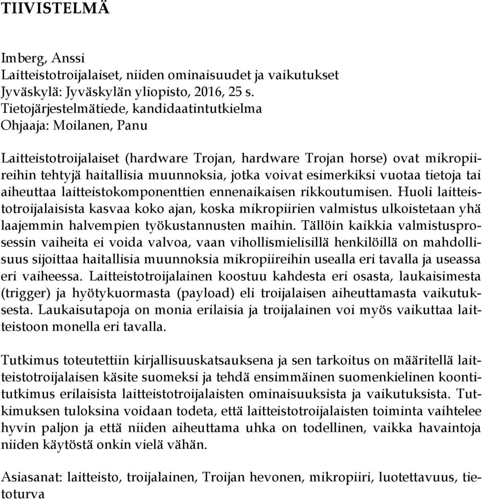 bachelors thesis suomeksi Suomeksi jultika university of in this bachelor’s thesis, the impact of cold weather on electric car range and battery charge was surveyed the research . bachelors thesis suomeksi Suomeksi jultika university of in this bachelor’s thesis, the impact of cold weather on electric car range and battery charge was surveyed the research .