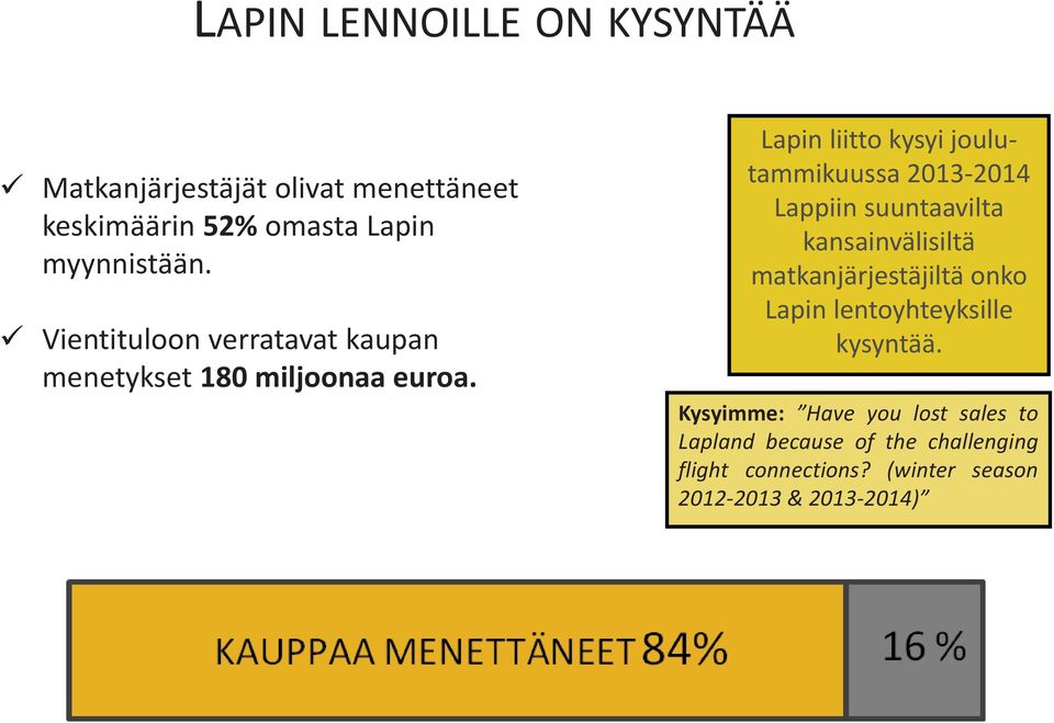 Lapinliittokysyijoulu tammikuussa20132014 Lappiinsuuntaavilta kansainvälisiltä matkanjärjestäjiltäonko