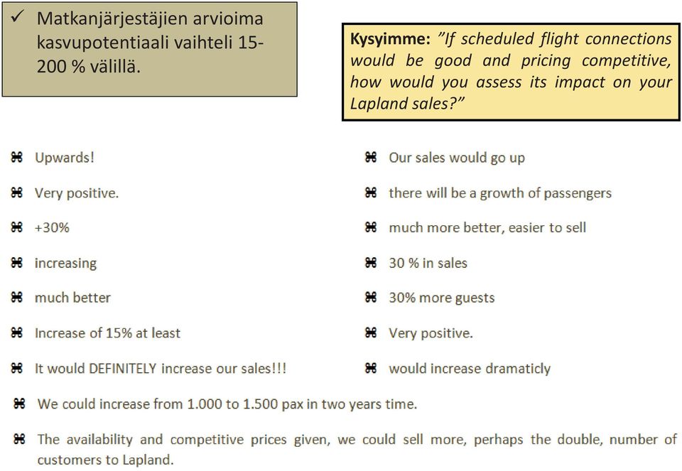 Kysyimme: If scheduled flight connections would be