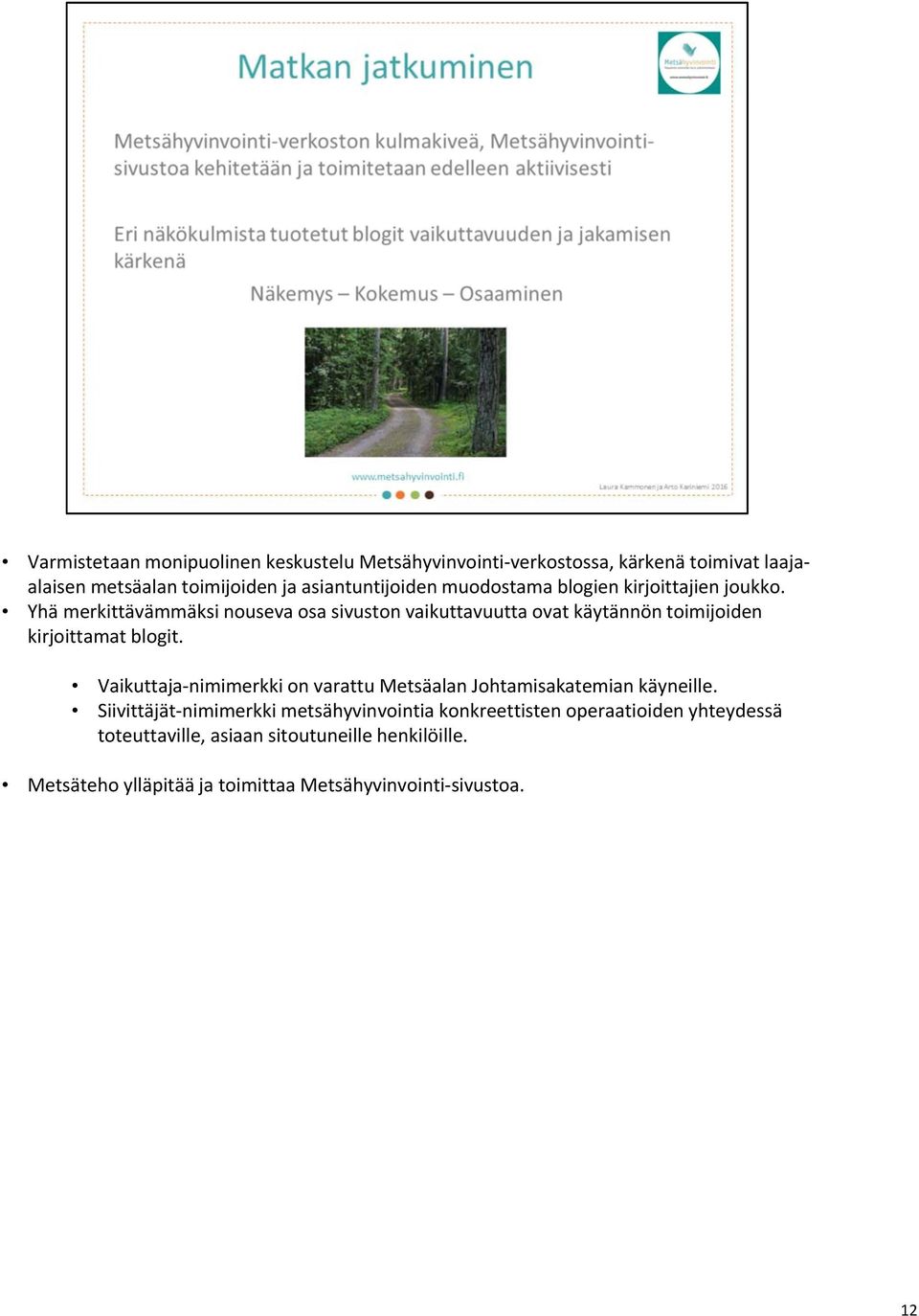 Yhä merkittävämmäksi nouseva osa sivuston vaikuttavuutta ovat käytännön toimijoiden kirjoittamat blogit.