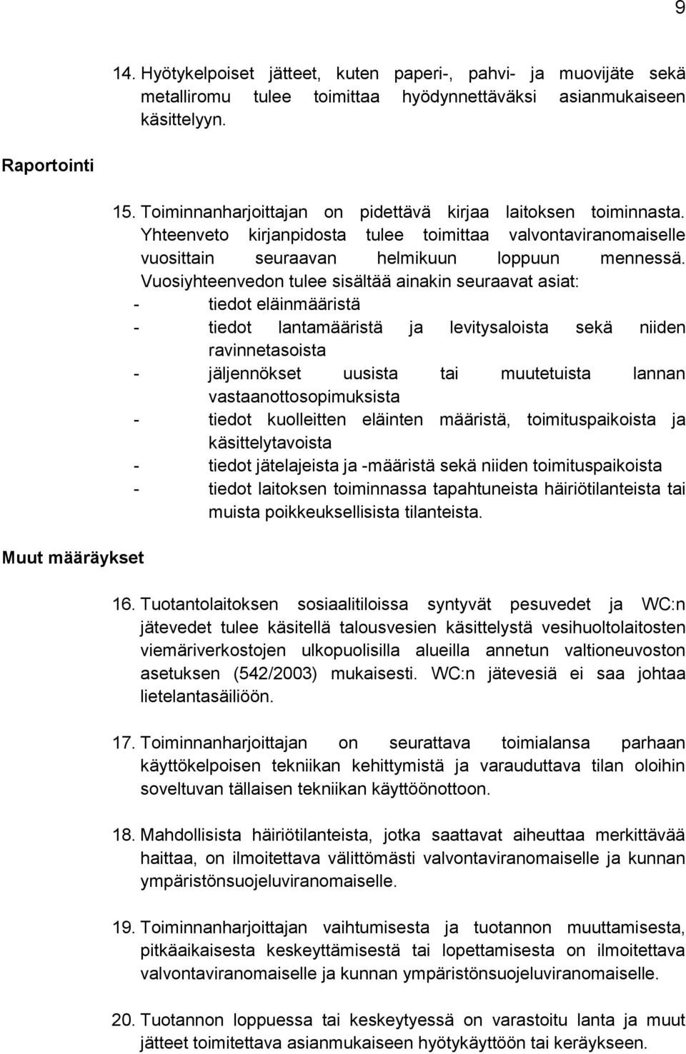 Vuosiyhteenvedon tulee sisältää ainakin seuraavat asiat: - tiedot eläinmääristä - tiedot lantamääristä ja levitysaloista sekä niiden ravinnetasoista - jäljennökset uusista tai muutetuista lannan