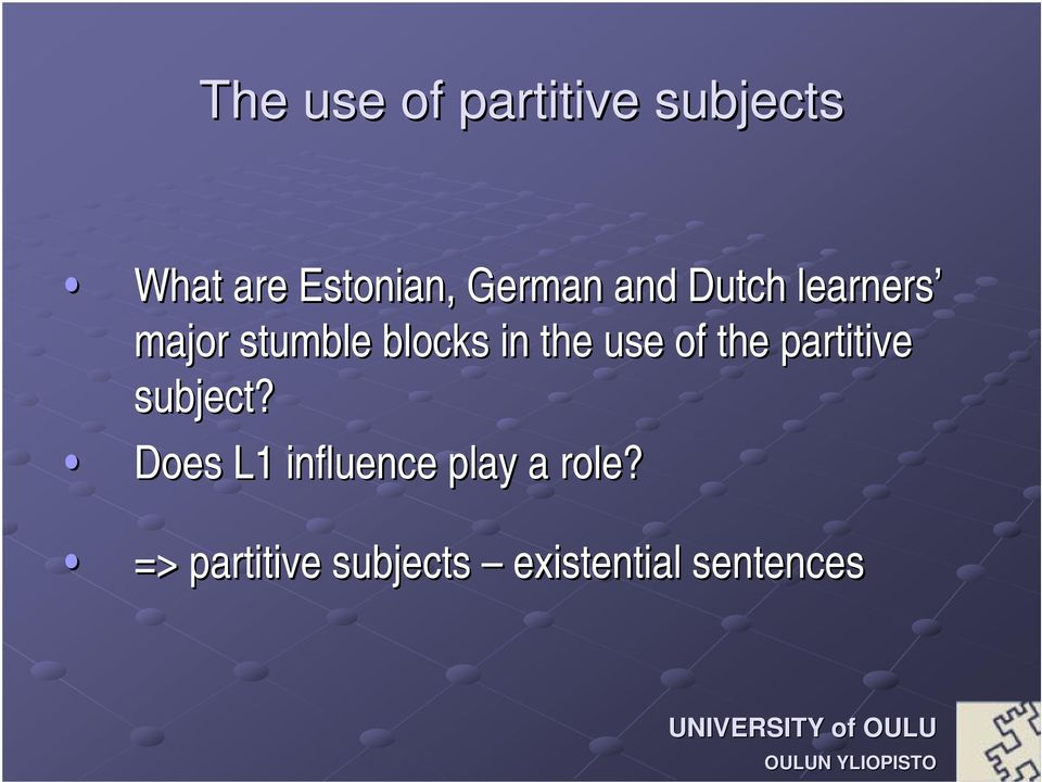 the use of the partitive subject?