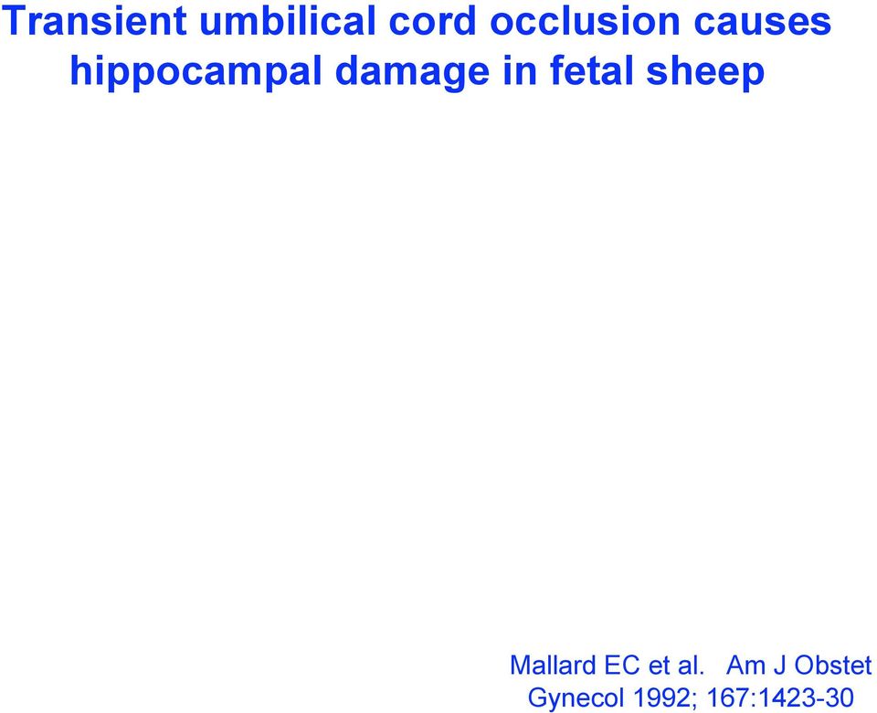 damage in fetal sheep Mallard EC