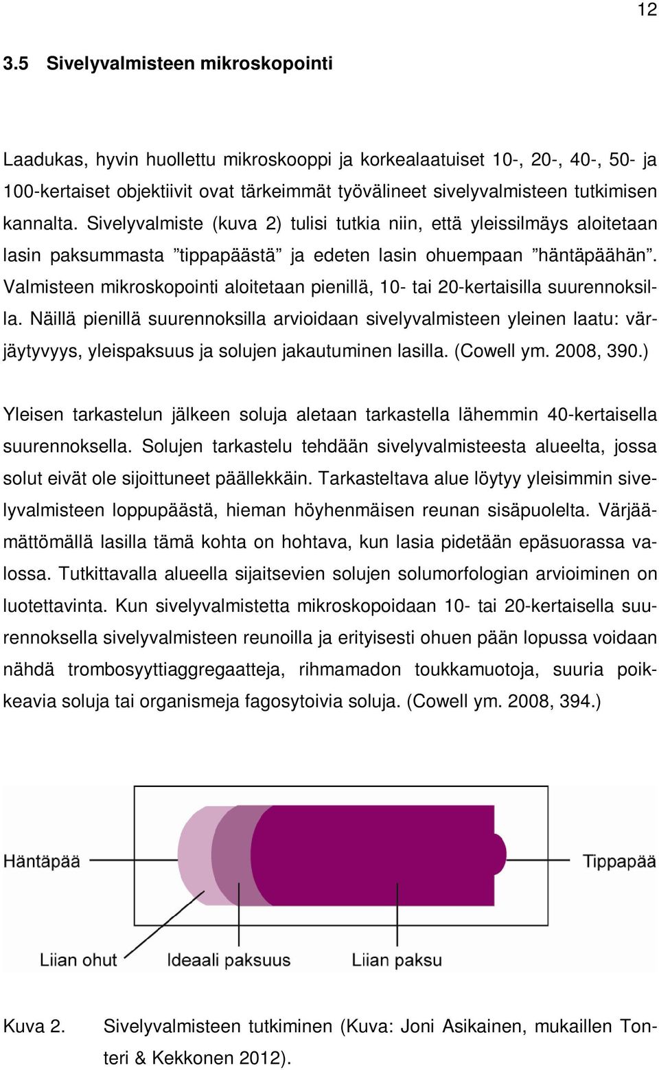 Valmisteen mikroskopointi aloitetaan pienillä, 10- tai 20-kertaisilla suurennoksilla.