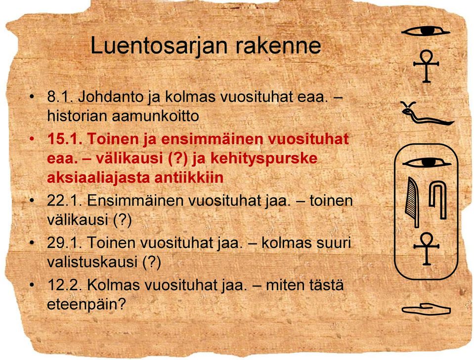 Ensimmäinen vuosituhat jaa. toinen välikausi (?) 29.1. Toinen vuosituhat jaa.