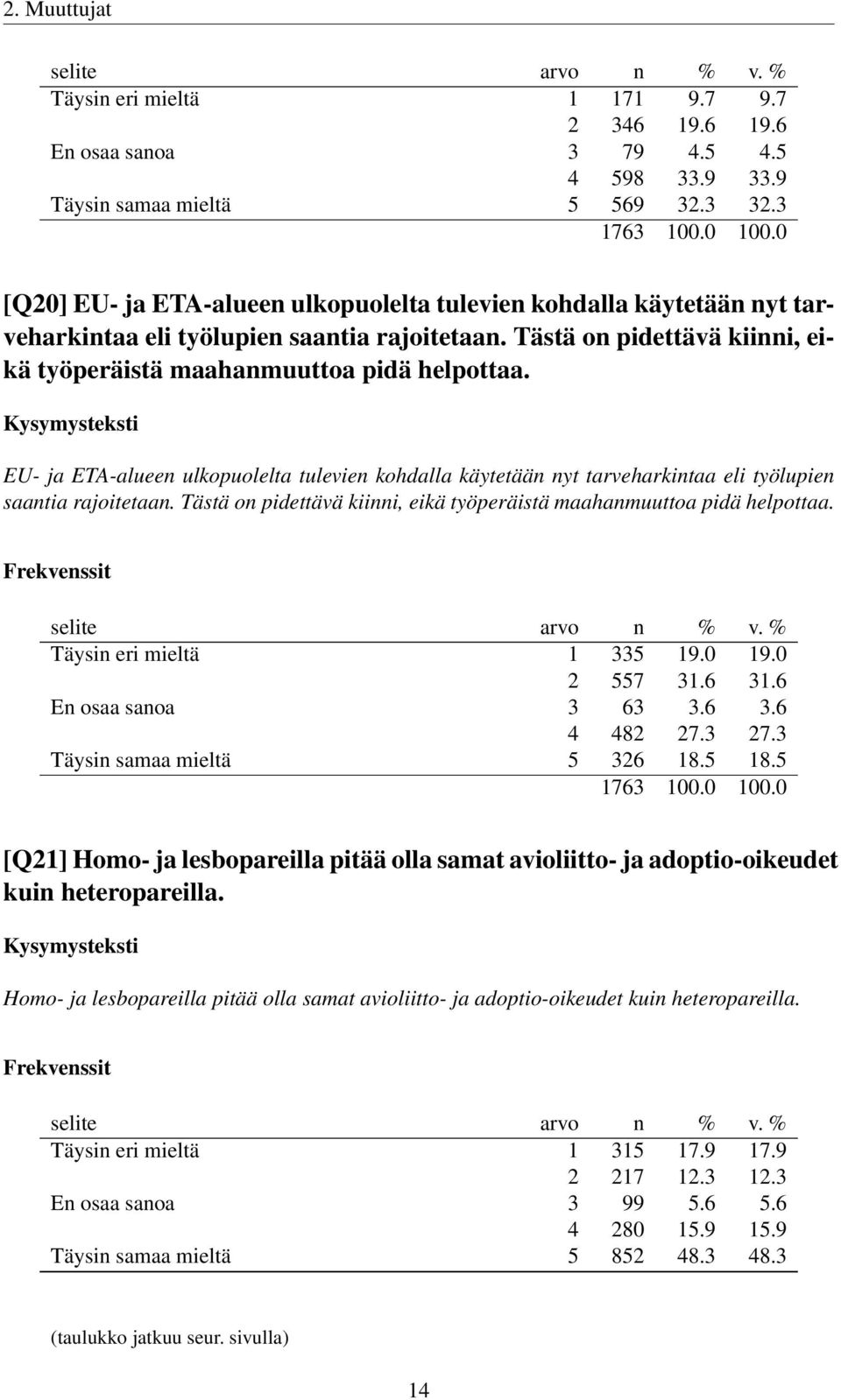 EU- ja ETA-alueen ulkopuolelta tulevien kohdalla käytetään nyt tarveharkintaa eli työlupien saantia rajoitetaan. Tästä on pidettävä kiinni, eikä työperäistä maahanmuuttoa pidä helpottaa.